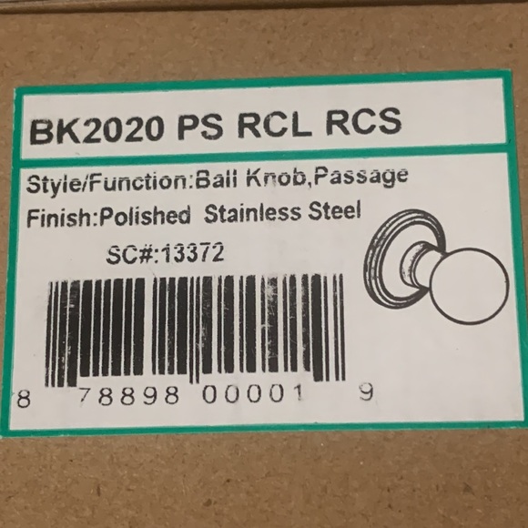 Copper Creek BK2020 PS Knob for Passage Hall or Closet Door Stainless Steel NEW - Picture 3 of 5